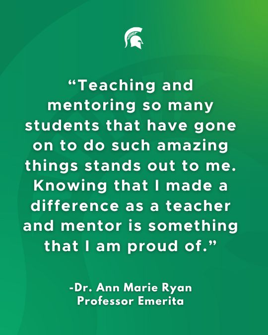 A quote attributed to Ann Marie about what stands out to her about her career.