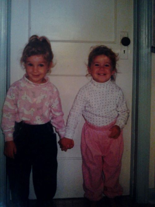 Brandi Randall and her twin as kids.