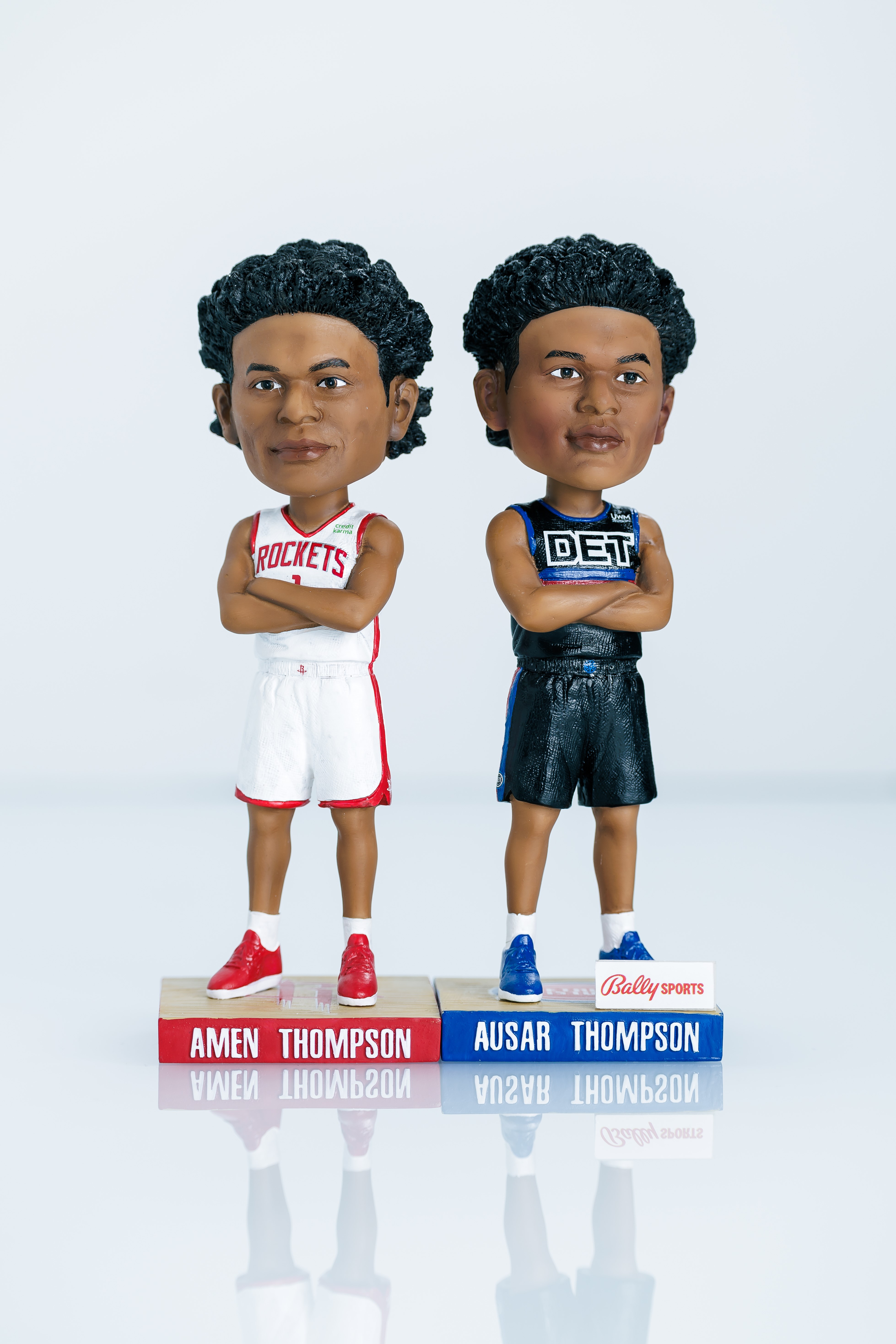A bobblehead of twin NBA players