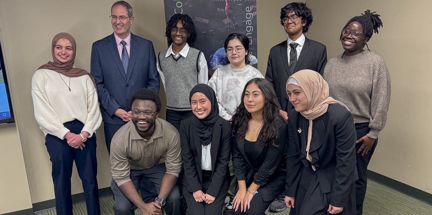 The Diversity Research Showcase winners all pose together for a photo.
