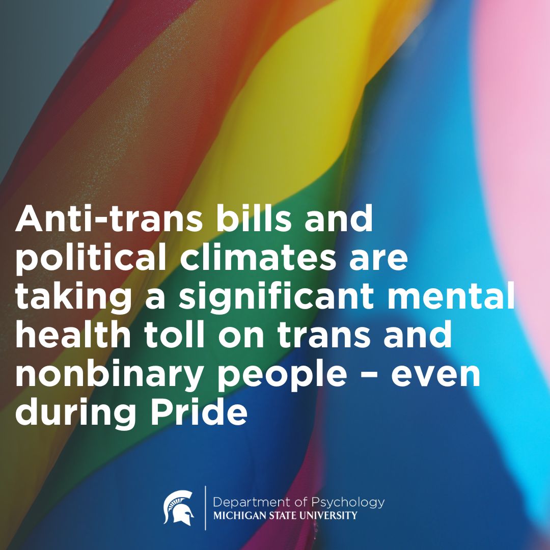 Anti-trans bills and political climates are taking a significant mental health toll on trans and nonbinary people – even during Pride